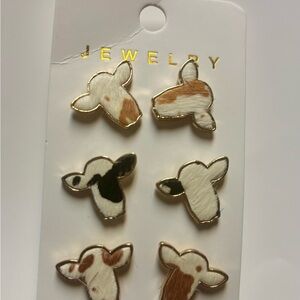 Cow  Print Earrings Set